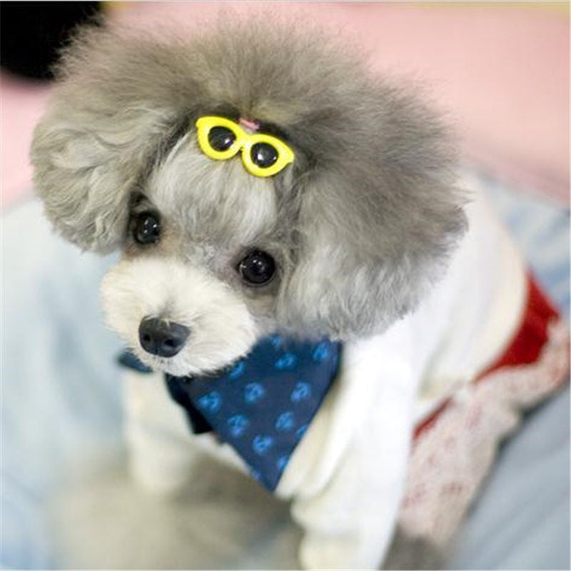 1 pc Pet Lovely Heart Sunglasses Hairpins Pet Dog Bows Hair Clips for Puppy Dogs Cat Yorkie Teddy Pet Hair Decor