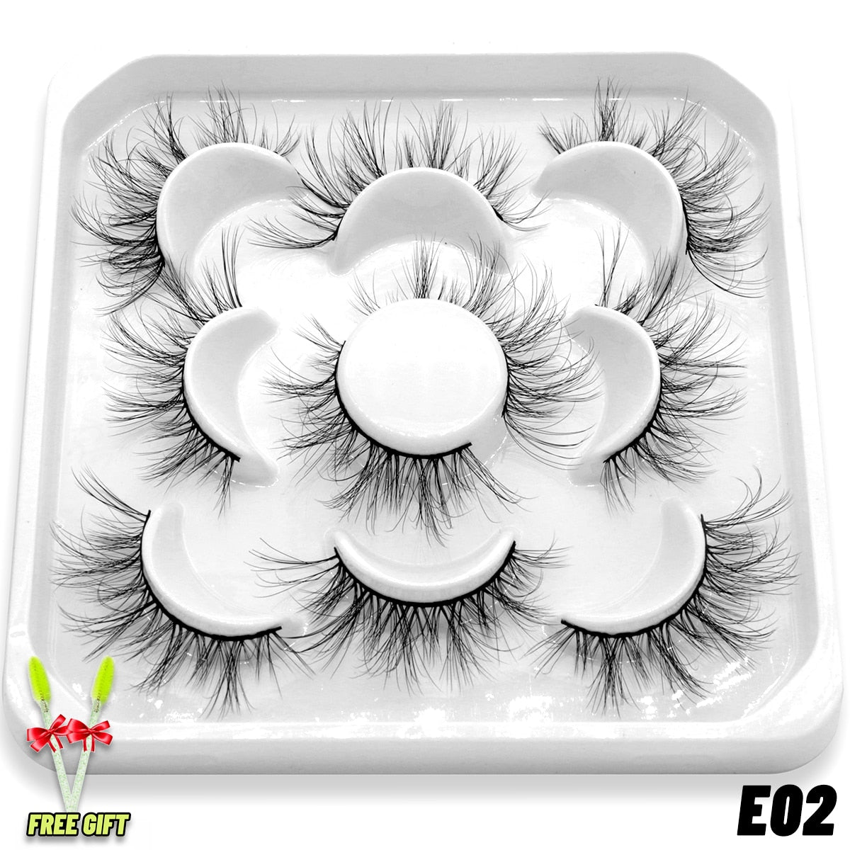 2/5 Pairs Faux Mink False Eyelashes Fluffy Lashe Dramatic Volume Lashes Natural Long Eyelashes