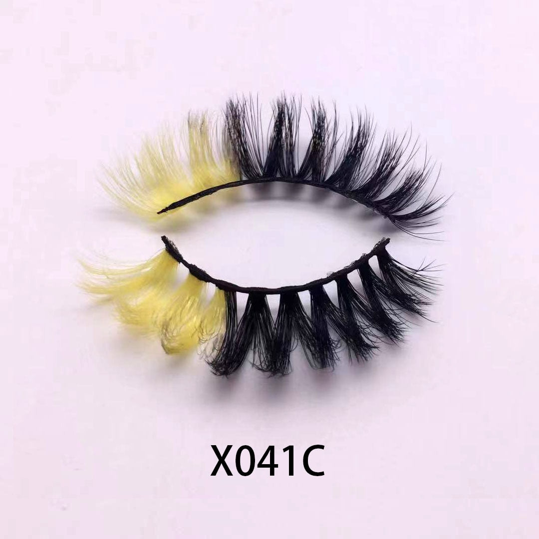 3D Color False Lashes Natural Long Colorful Eyelashes Dramatic Party Colored Lashes for Cosplay Halloween