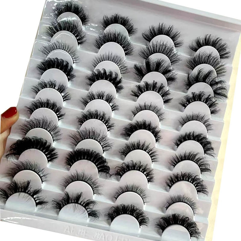 20 Pairs Fluffy Lashes 25mm 3D Mink Lashes Long Thick Natural False Eyelashes Mink Eyelashes