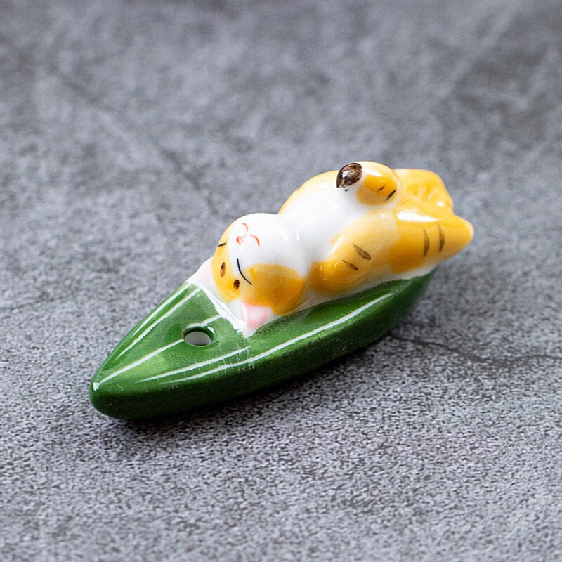 1PC Ceramic Cat Multifunctional Chopstick Rack Ornaments Incense Holder Incense Stick DIY Home Decoration