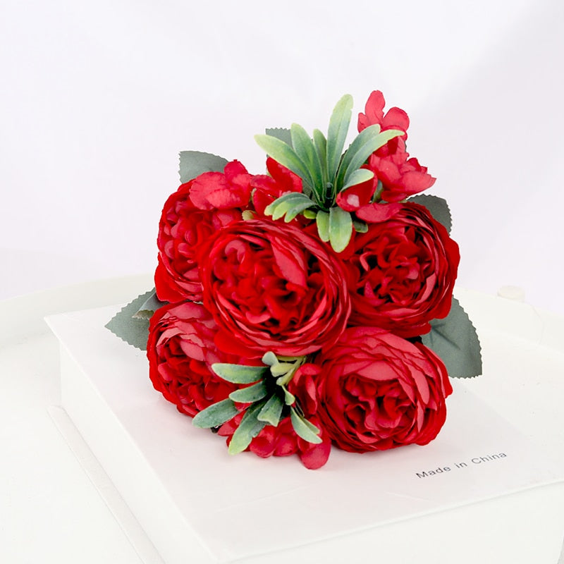 30cm Rose Silk Peony Artificial Flower Pink DIY Home Living Room Garden Wedding Decoration Fake Flowers for Vase Cheap Bouquet