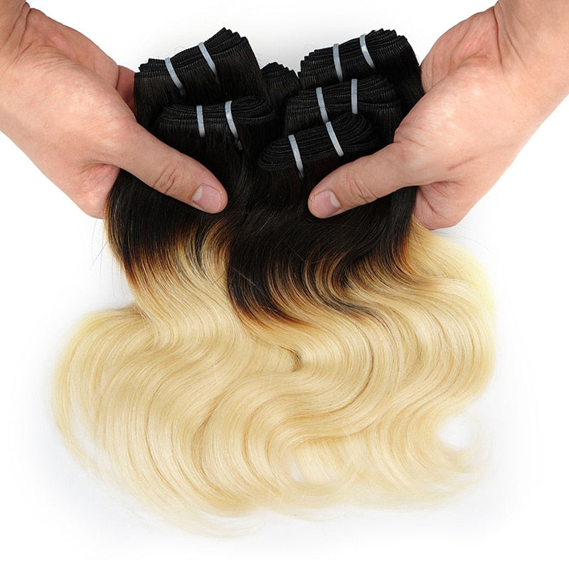 6 Pcs/Lot Brazilian Body Wave 190g/Lot Hair Bundles Curl Hair Extension 1B/27/613/99J Ombre Hair Bundles 100% Human Hair Weaves