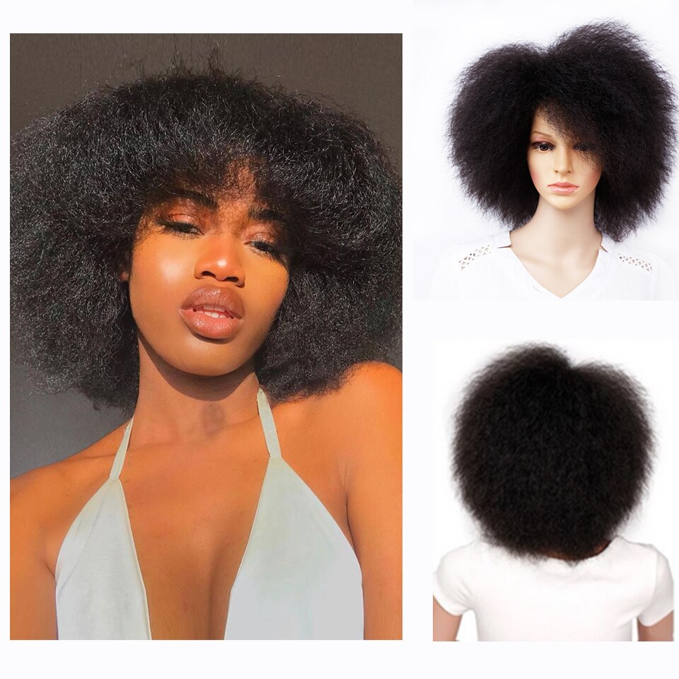 Amir Synthetic Kinky Curly Wig Short Afro Wigs Black Brown Red Color 6inch Short Wig
