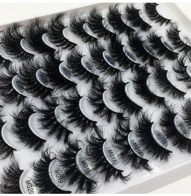 Mixed Dramatic Natrual False Mink Eyelashes Extension 3D Mink Lashes Pack Messy Fluffy Long Thick Faux
