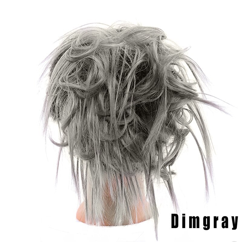 Synthetic Chignon Messy Scrunchies Elastic Band Hair Bun Straight Updo Hairpiece High Temperture Fiber Natural Fake Hair