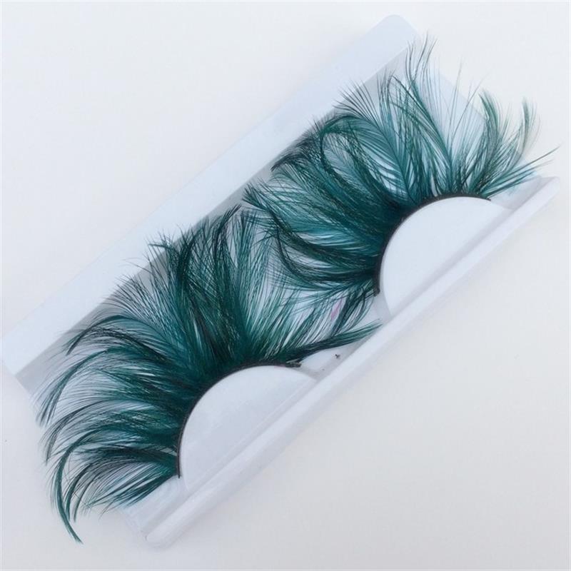 1 pairs Thick lashes end of eye lengthened red feather exaggerated false eyelashes
