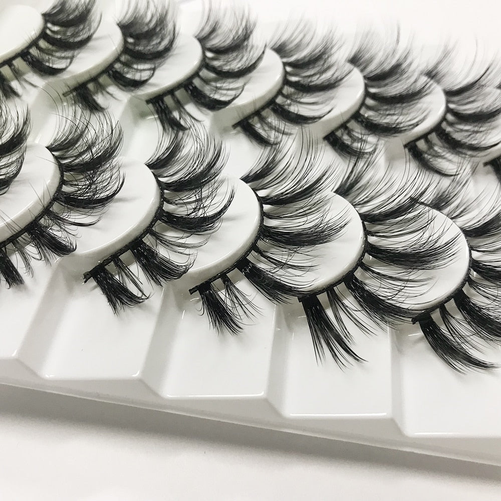 8 Pairs 3D Mink False Eyelashes Natural Wispy Fluffy Dramatic Volume Fake Lashes Extension Handmade Cruelty-free Eyelash