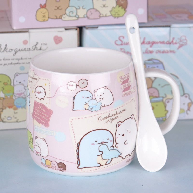 Anime Cartoon Sumikko Gurashi Corner Bio Cartoon Cute Ceramic Mug Drinking Milk Coffee Tea Water Breakfast Cup