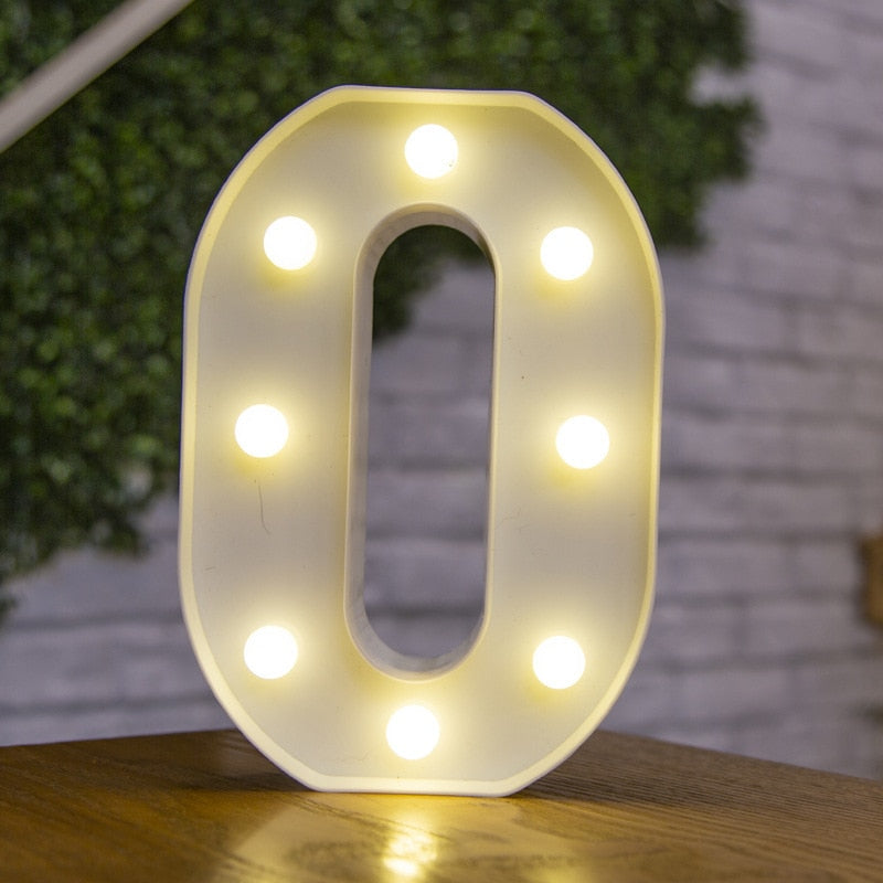 Alphabet Letter LED Lights Luminous Number Lamp Decor Battery Night Light for home Wedding Birthday party Decoration