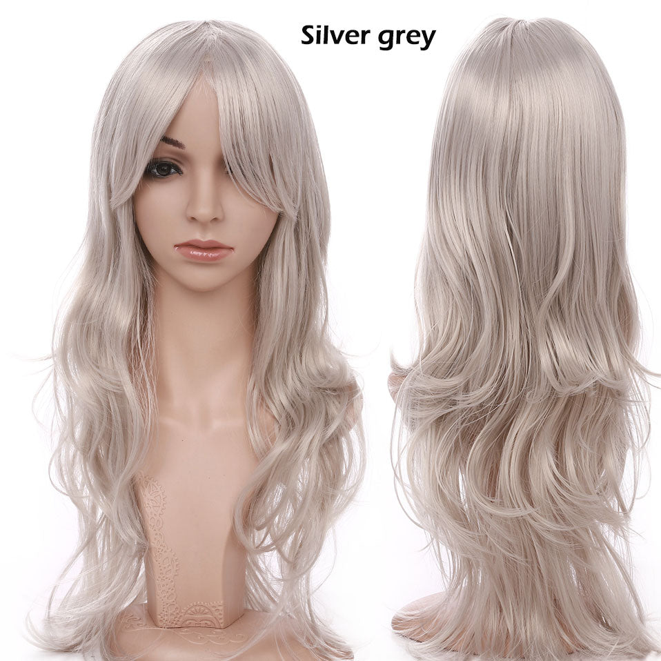 S-noilite Synthetic 28colors 22inch Loose Wave Wigs Halloween Cosplay Wig Blue Red Pink Grey Purple Hair Cosplay