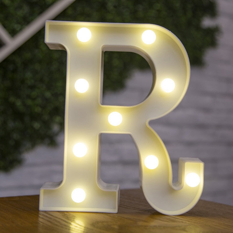 Alphabet Letter LED Lights Luminous Number Lamp Decor Battery Night Light for home Wedding Birthday party Decoration