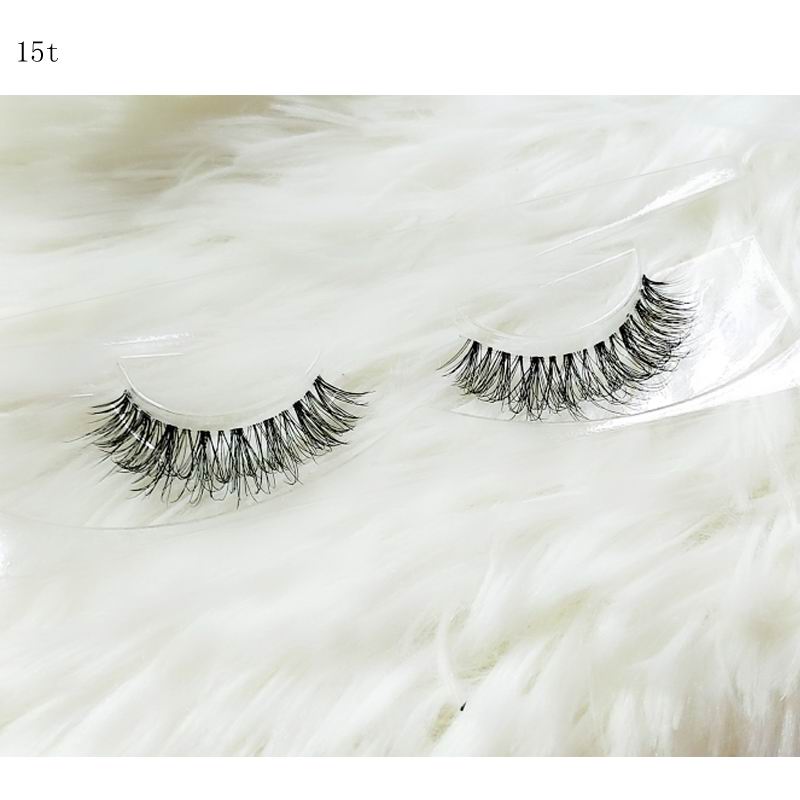Mink Lashes 100% Hand Made 3D Mink Lashes Transparent Band Eyelashes Cilios Natural Long Fake Eyelashes Clear Band False Eyelash