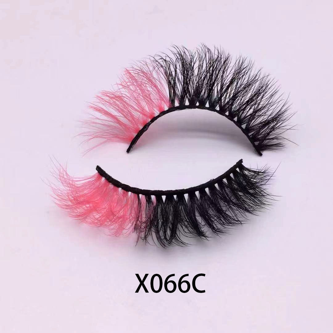 3D Color False Lashes Natural Long Colorful Eyelashes Dramatic Party Colored Lashes for Cosplay Halloween