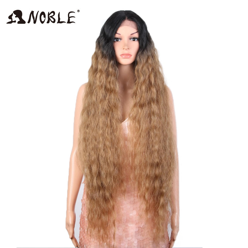 Cosplay Wig Synthetic Lace Part Wig Long Curly 42 Inch Cosplay Wig Blonde Ombre Lace Wig Synthetic Lace Wig