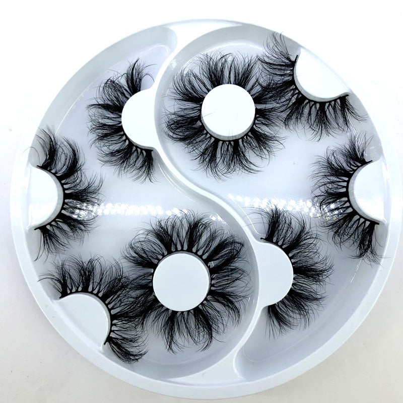 5 pairs natural false eyelashes fake lashes long 3d mink lashes eyelash extension