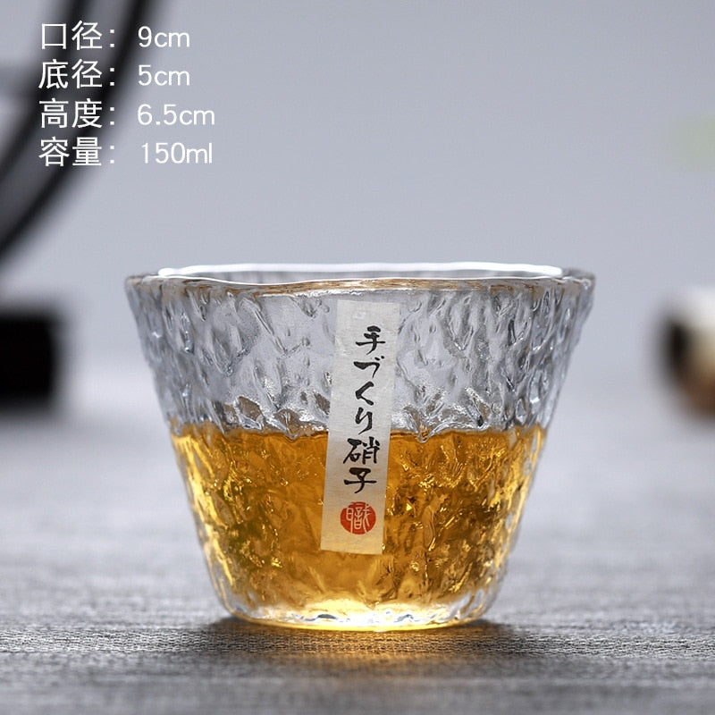 Hand-made Japanese hammered foreign wine glass whiskey glass home creative beer glass crystal glass cup