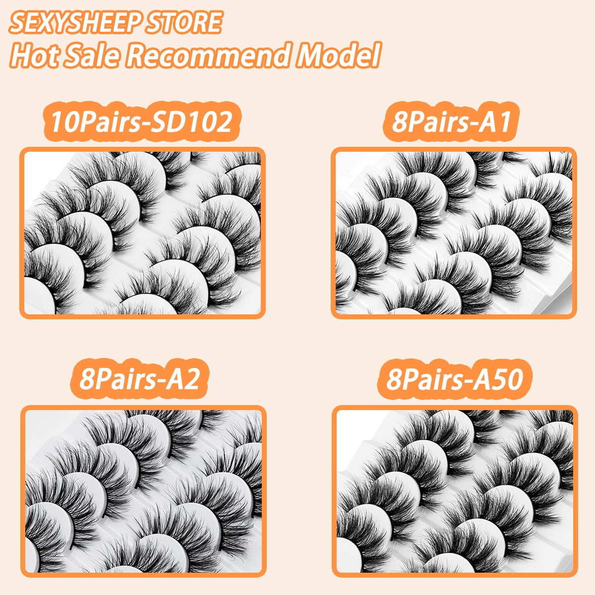 3/8/10pairs 6D Faux Mink Lashes Natural False Eyelashes Fluffy Fake Lashes Makeup Eyelash Extension