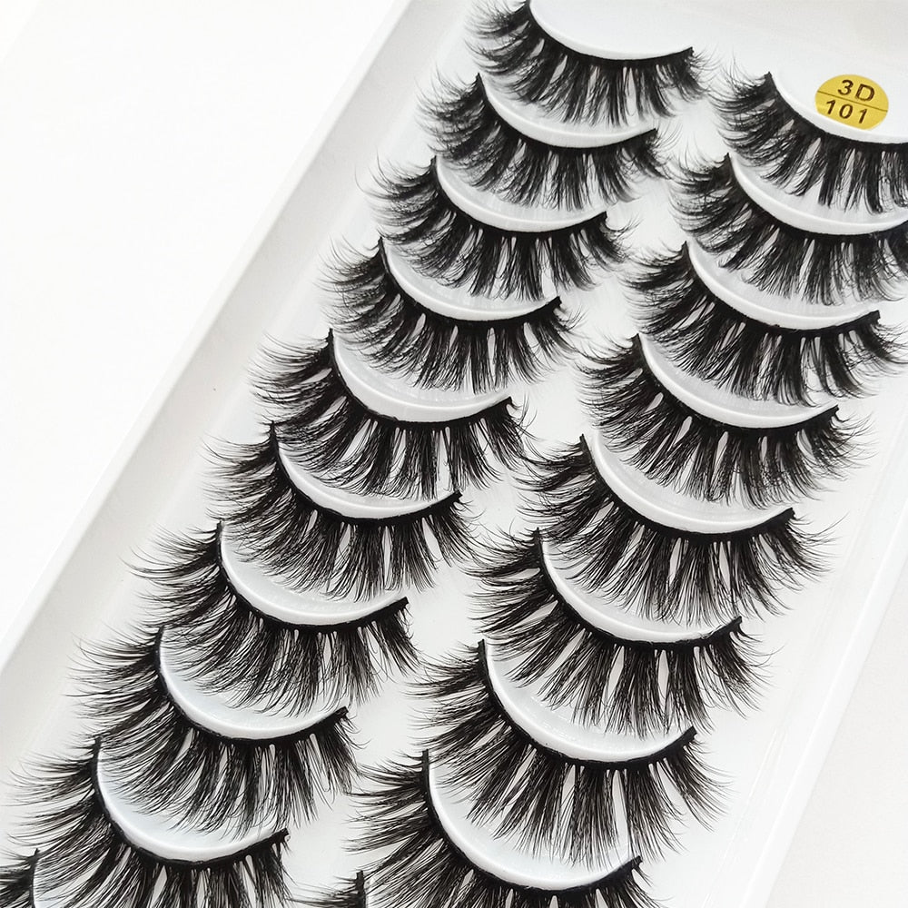 5/10 Pairs 3D Mink Natural Dramatic Faux Cils Fake Eyelash Extension
