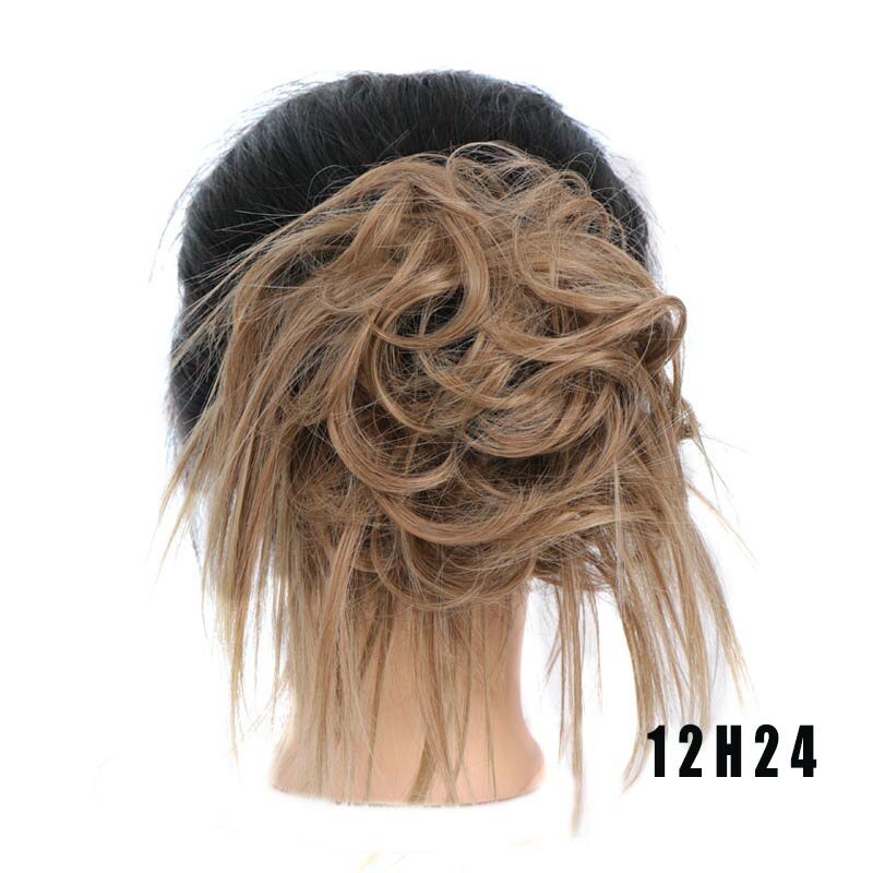 Synthetic Chignon Messy Scrunchies Elastic Band Hair Bun Straight Updo Hairpiece High Temperture Fiber Natural Fake Hair