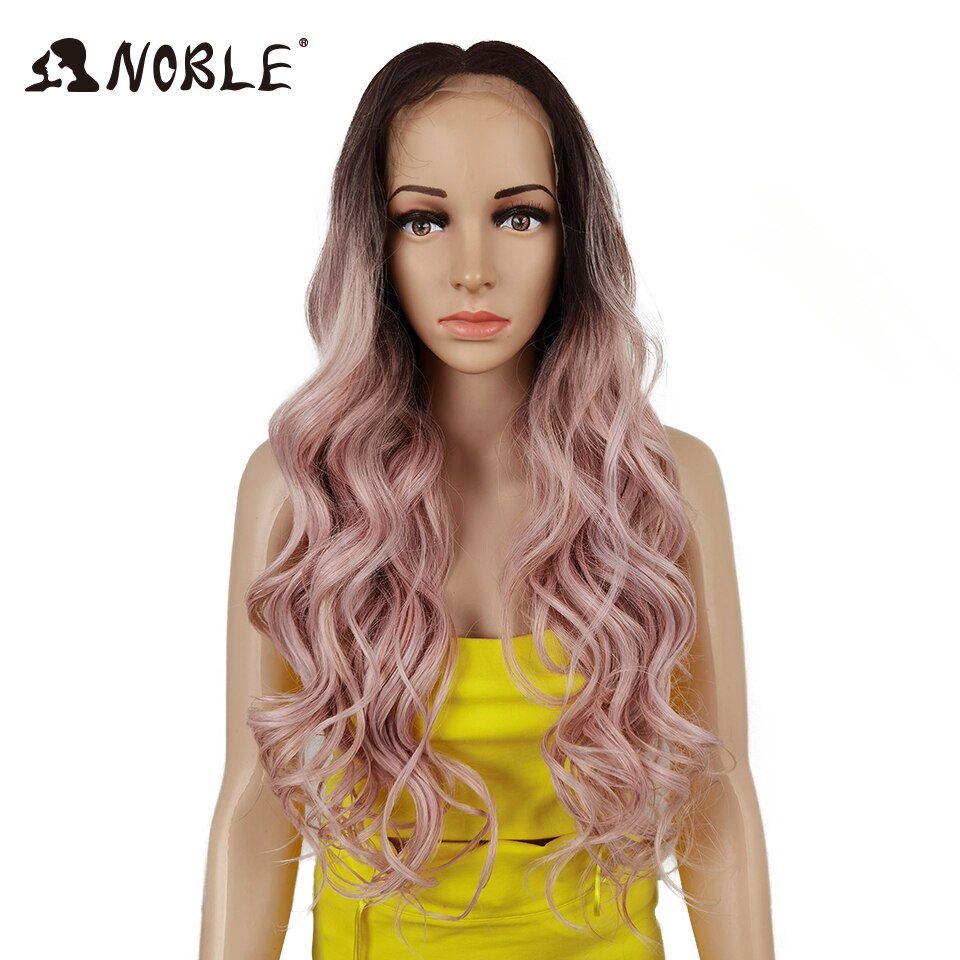 Noble Synthetic Lace Front Wig ombre blonde 30 Inch Long wavy Lace Front Wig Synthetic Wigs Maycaur wig