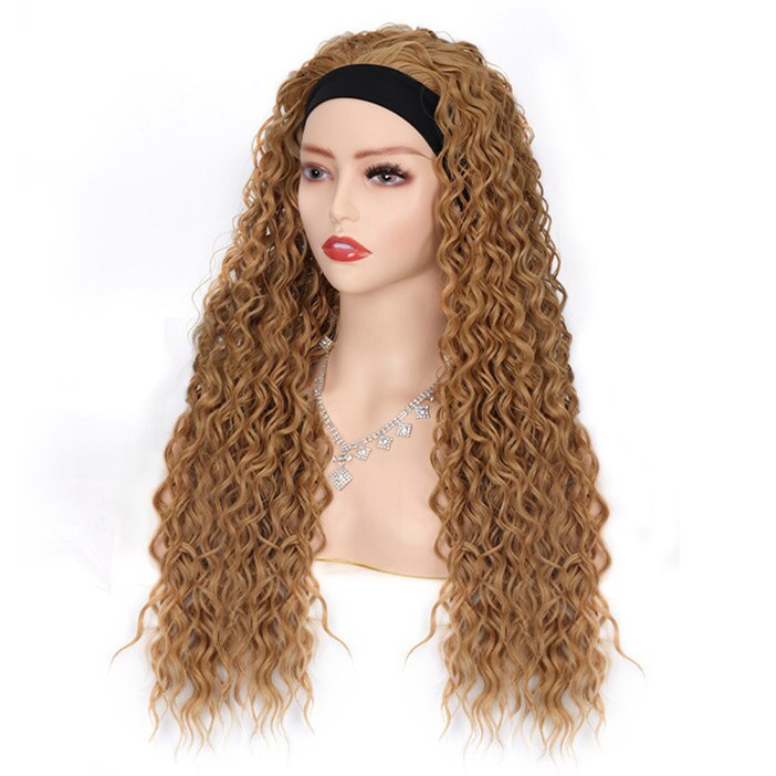 Deep Wave Headband Wig Heat Resistant Fiber Synthetic Wig Blonde Synthetic Hair Wigs For Women