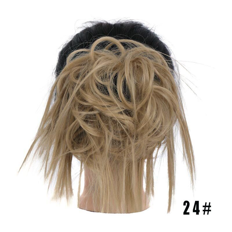 Synthetic Chignon Messy Scrunchies Elastic Band Hair Bun Straight Updo Hairpiece High Temperture Fiber Natural Fake Hair