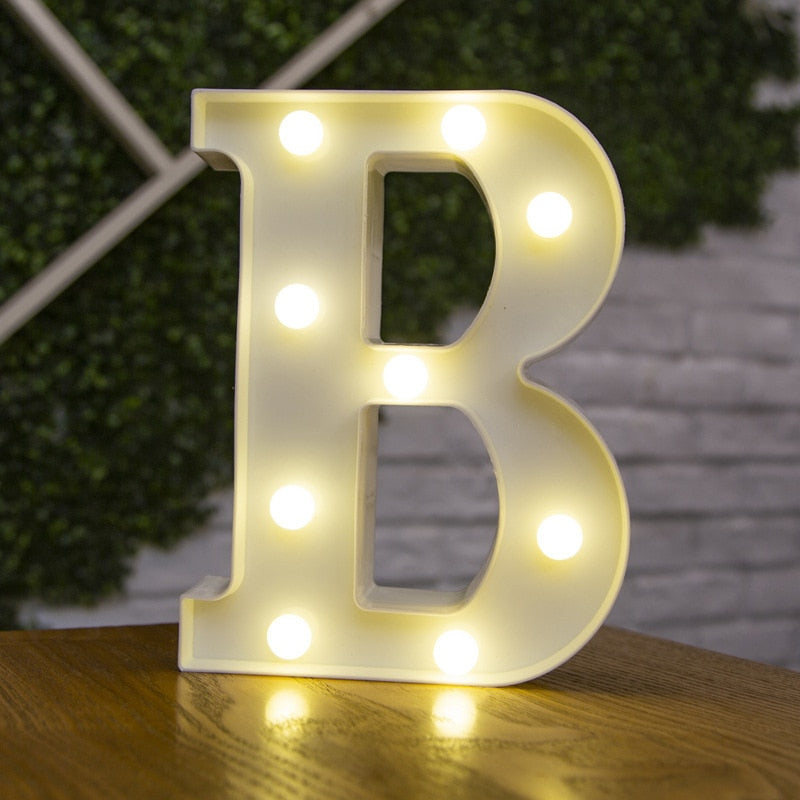 Alphabet Letter LED Lights Luminous Number Lamp Decor Battery Night Light for home Wedding Birthday party Decoration