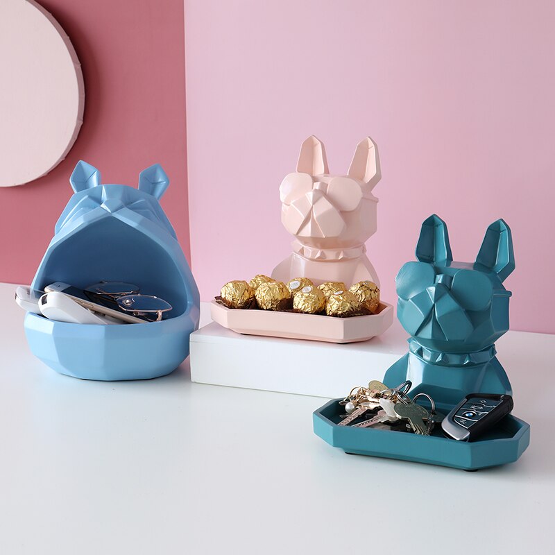 home storage box Dog cat modern figurine Candy Fruit key Desktop home decor storage container Home Office Storage box