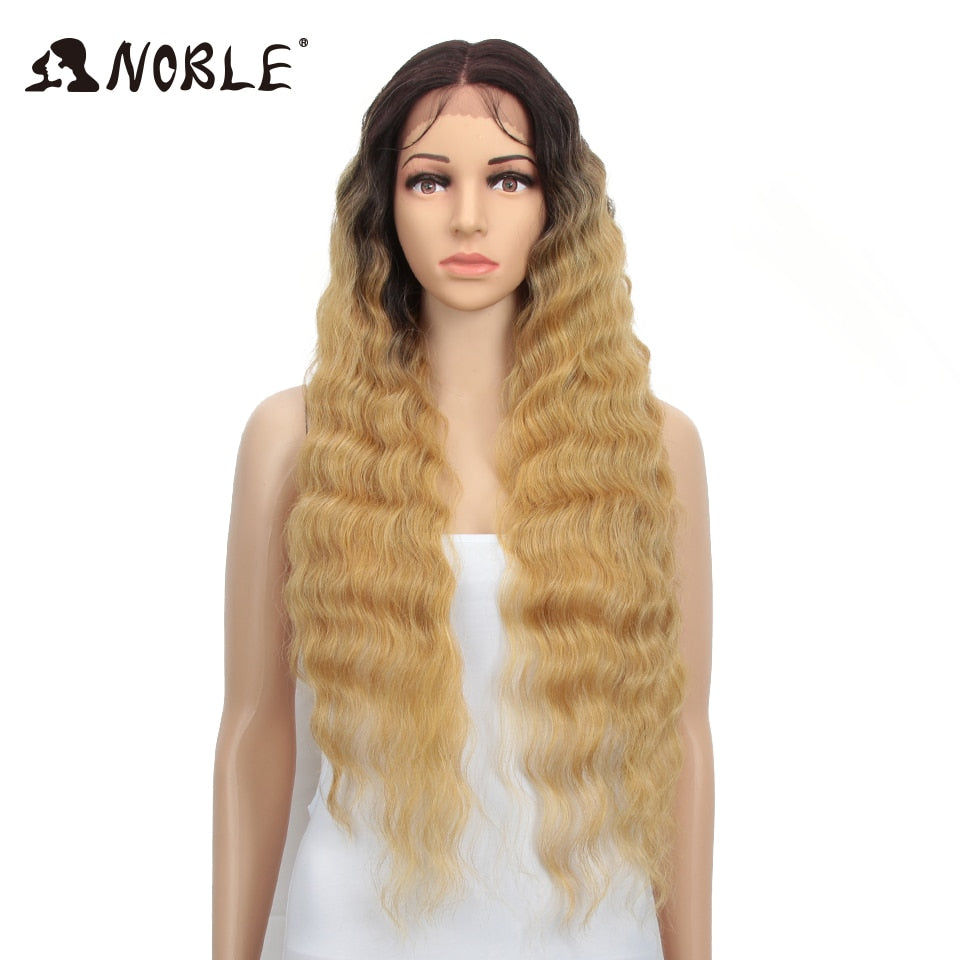 Synthetic Lace Wig 30 Inch Long Wavy Wig Ombre Blonde Wig Synthetic Lace Wigs Cosplay Synthetic Lace Wig