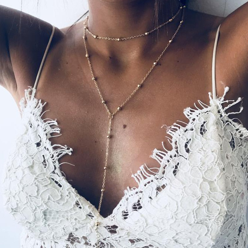 Vintage Multilayer Butterfly Pearl Necklace For Women Gold Color Sun Star Pearl Choker Necklaces Jewelry Gift