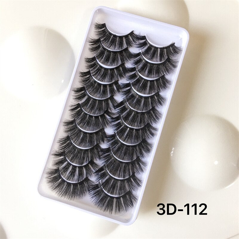 8pairs eyelashes fake lashes long eyelash 25mm mink lashes fluffy dramatic false eyelashes