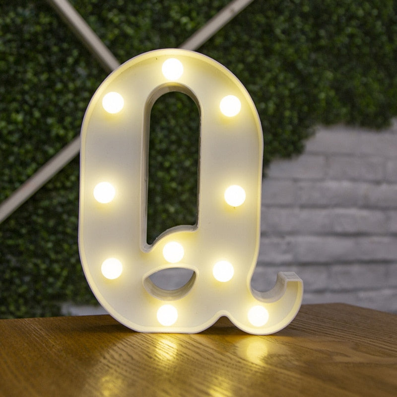 Alphabet Letter LED Lights Luminous Number Lamp Decor Battery Night Light for home Wedding Birthday party Decoration