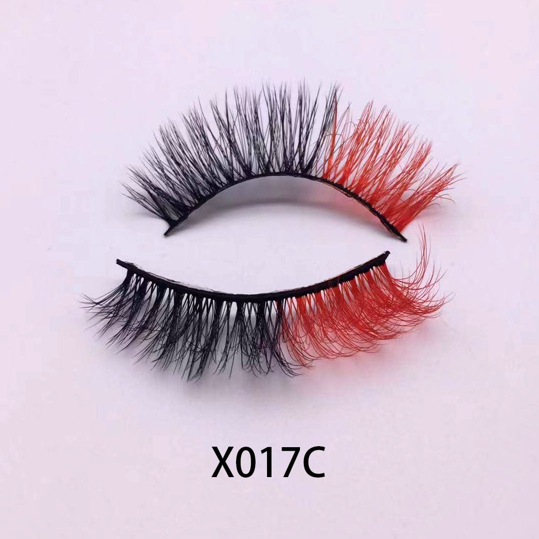 3D Color False Lashes Natural Long Colorful Eyelashes Dramatic Party Colored Lashes for Cosplay Halloween