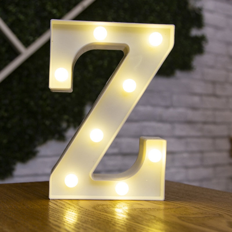 Alphabet Letter LED Lights Luminous Number Lamp Decor Battery Night Light for home Wedding Birthday party Decoration