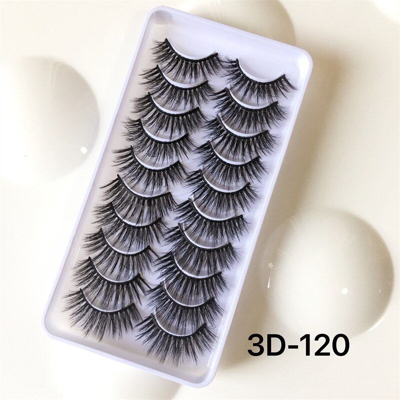 8pairs eyelashes fake lashes long eyelash 25mm mink lashes fluffy dramatic false eyelashes