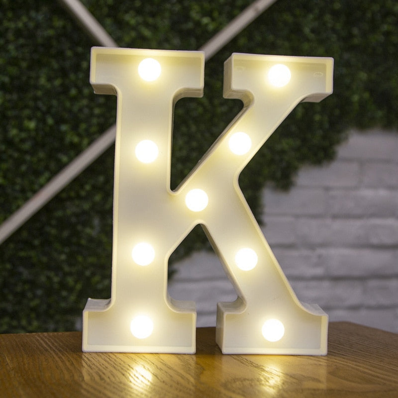 Alphabet Letter LED Lights Luminous Number Lamp Decor Battery Night Light for home Wedding Birthday party Decoration