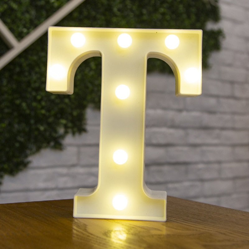 Alphabet Letter LED Lights Luminous Number Lamp Decor Battery Night Light for home Wedding Birthday party Decoration