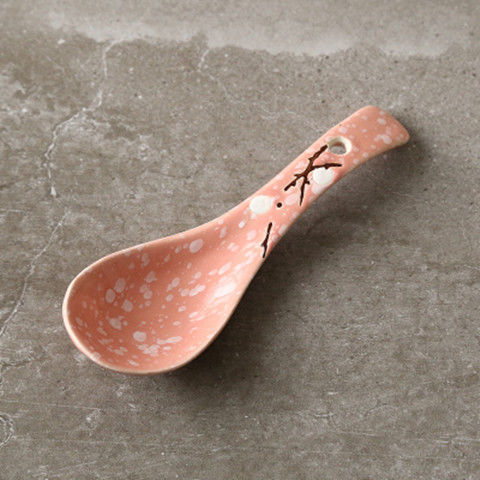 Japanese Ceramic Spoon Handpainting Porcelain Soup Spoon Kitchen Cooking Utensil Tool Tableware