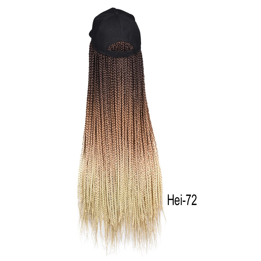 Box Braids Baseball Cap Wig 24inch Long Synthetic Braid Wigs Hat with Braiding Hair Extensions Adjustable Size