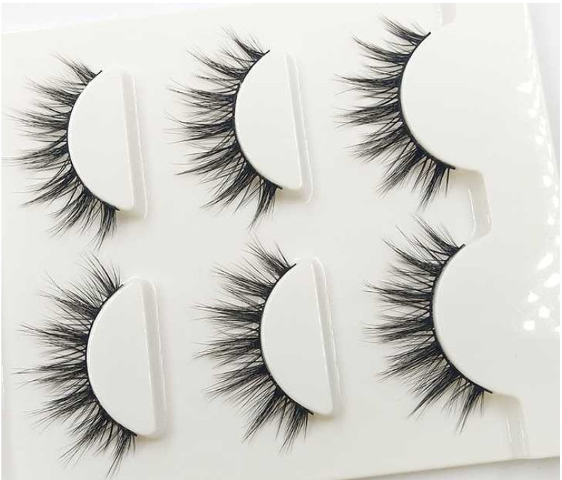 3D False Eyelashes Handmade Natural Cross False Eyelashes Japanese Cotton Thread Stem Nude Makeup