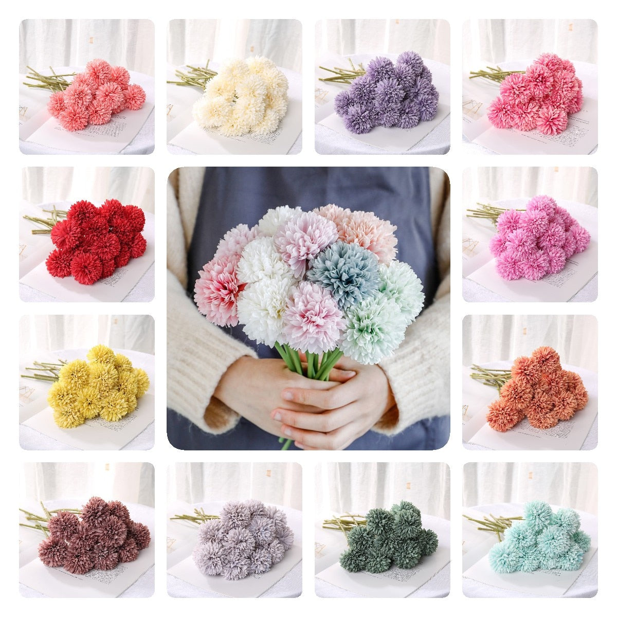 29cm Dandelion Artificial Flowers Bouquet Silk Fake Flowers For Home Decor Garden Widding Decoration DIY Vase Accessories Plants