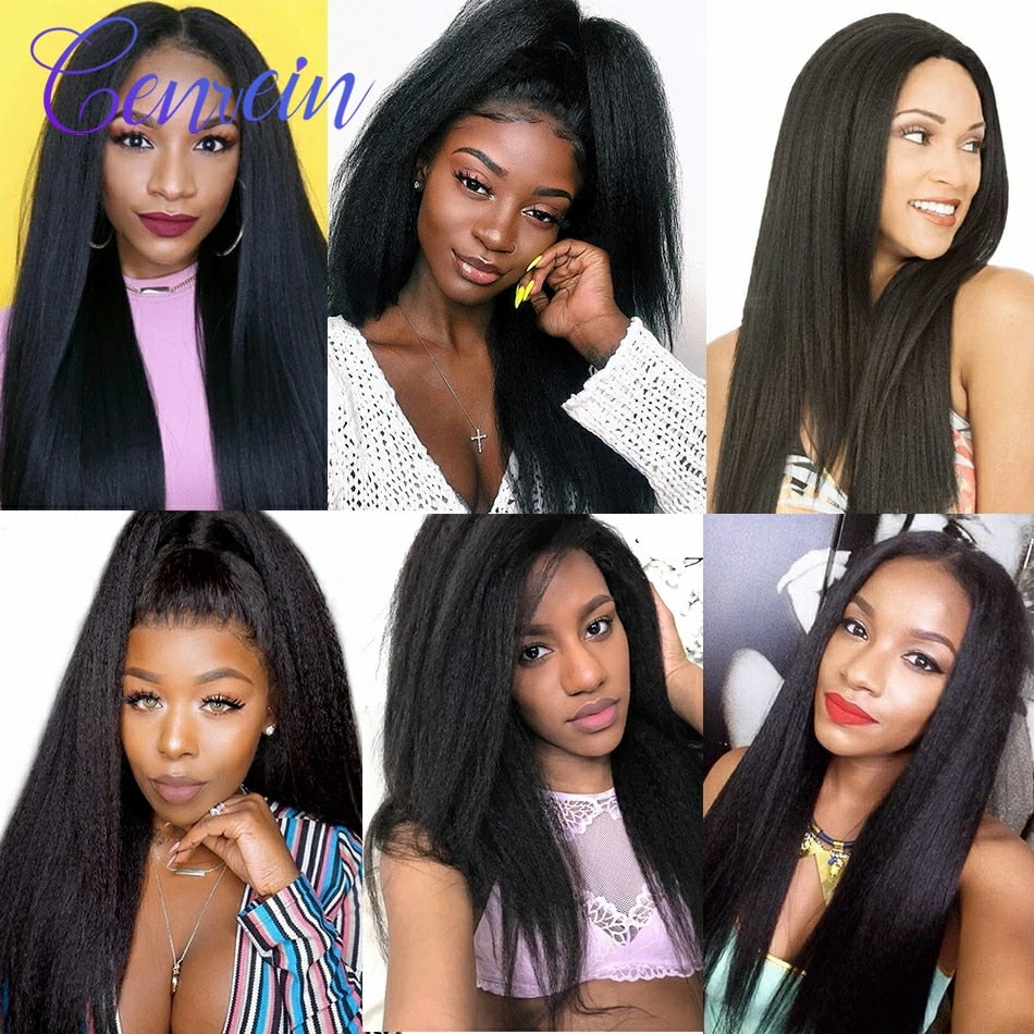 Kinky Straight Bundles Genrein Remy Hair Extensions 30 inch Human Hair Brazilian Hair Weave Bundles 1/3/4 Bundles Deal