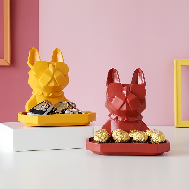 home storage box Dog cat modern figurine Candy Fruit key Desktop home decor storage container Home Office Storage box