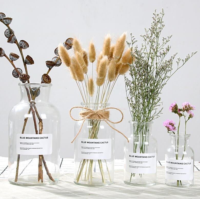 48h Glass Vase Flower Pot Flower Basket Flower Vase Decoration Home Nordic Decoration Dried Flower Hydroponic Small Brown Bottle