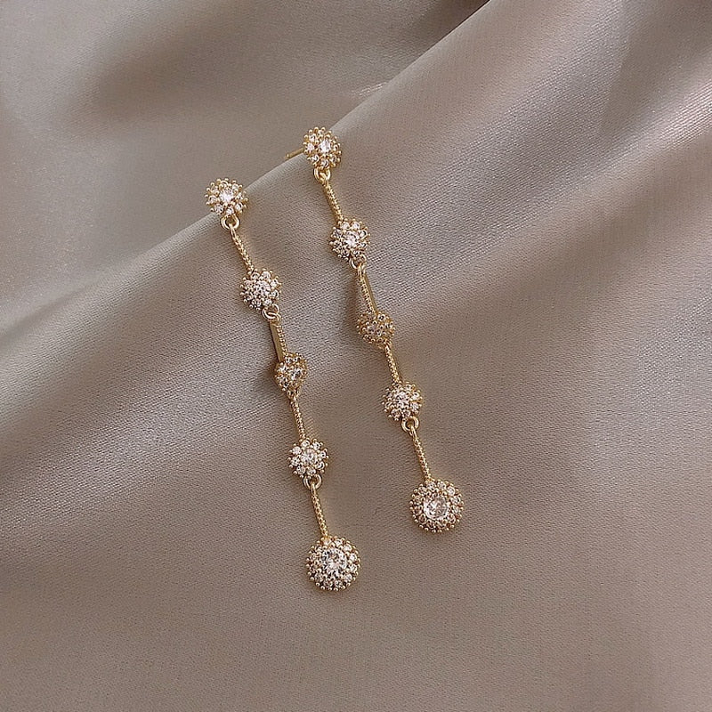 Moon Dangle Earrings Temperament Pearl Cherry Cat Rhinestone Pendant Earring Girl Party Jewelry Gift