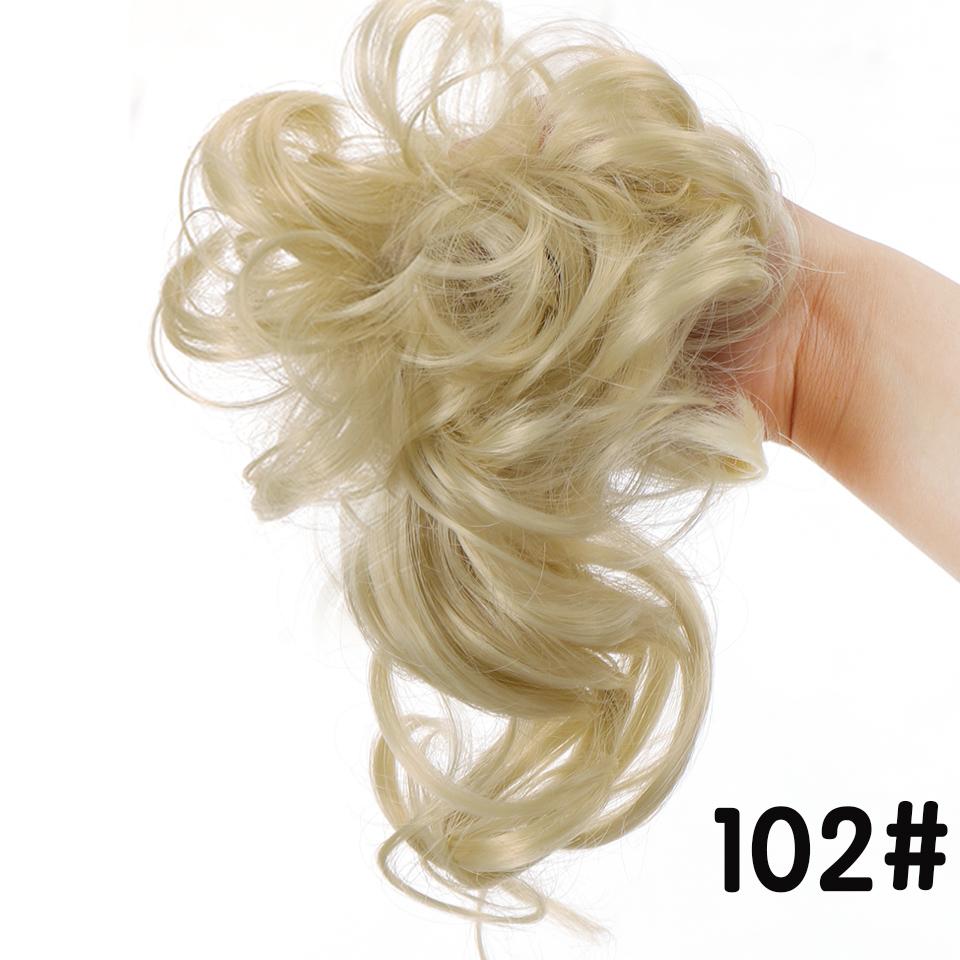 Synthetic Messy Chignon Donut Hair Bun Scrunchies Elastic Hair Rope Rubber Band Curly Hairpiece Black Brown False Hair
