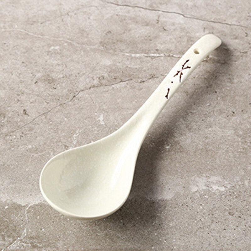 Japanese Ceramic Spoon Handpainting Porcelain Soup Spoon Kitchen Cooking Utensil Tool Tableware