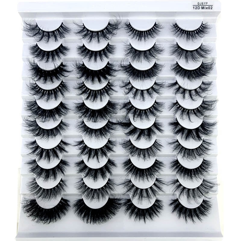 20 Pairs Fluffy Lashes 25mm 3D Mink Lashes Long Thick Natural False Eyelashes Mink Eyelashes