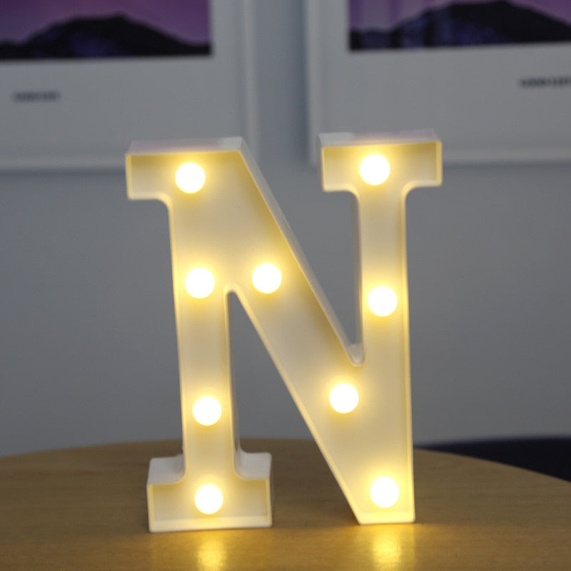 Alphabet Letter LED Lights Luminous Number Lamp Decor Battery Night Light for home Wedding Birthday party Decoration